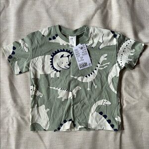H&M Kids Dinosaur Print T-Shirt - Green and White